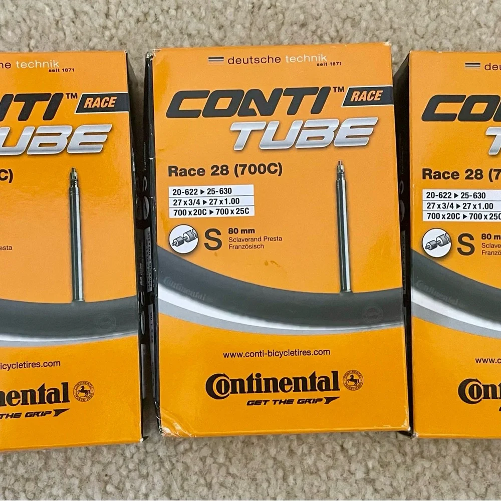 ContiTube Race 28 (700C) Bicycle Inner Tube - Orange - Picture 1 of 4
